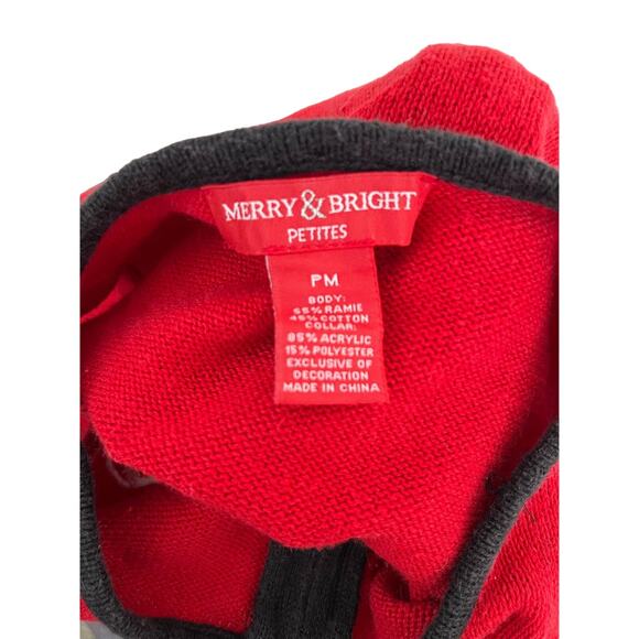 MERRY & BRIGHT Women's Christmas Sweater Vest Petite Medium - Picture 8 of 8